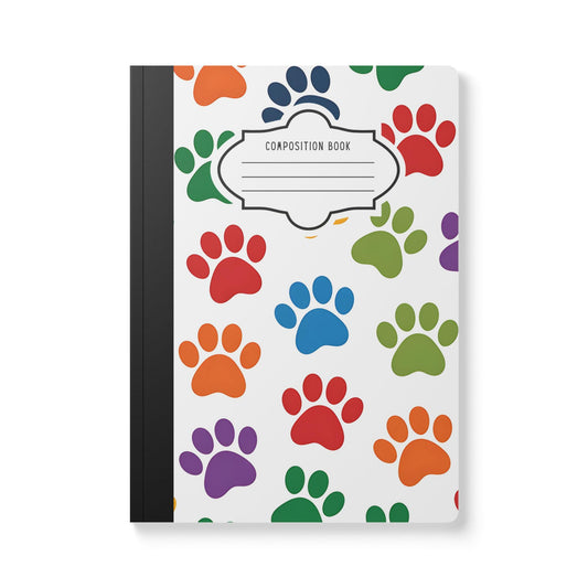 Colorful Paw Print Composition Notebook: Animal Lover Journal
