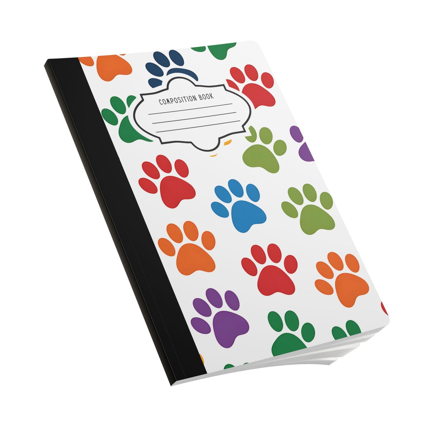 Colorful Paw Print Composition Notebook: Animal Lover Journal
