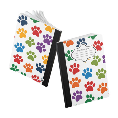 Colorful Paw Print Composition Notebook: Animal Lover Journal