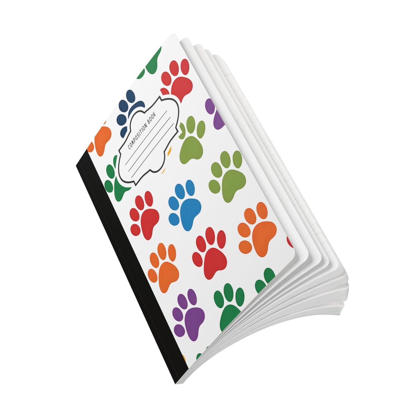 Colorful Paw Print Composition Notebook: Animal Lover Journal