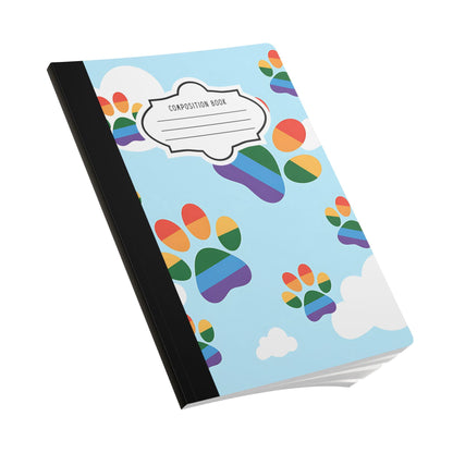 Rainbow Paw Print Notebook: Cloud Art Journal for Animal Lovers