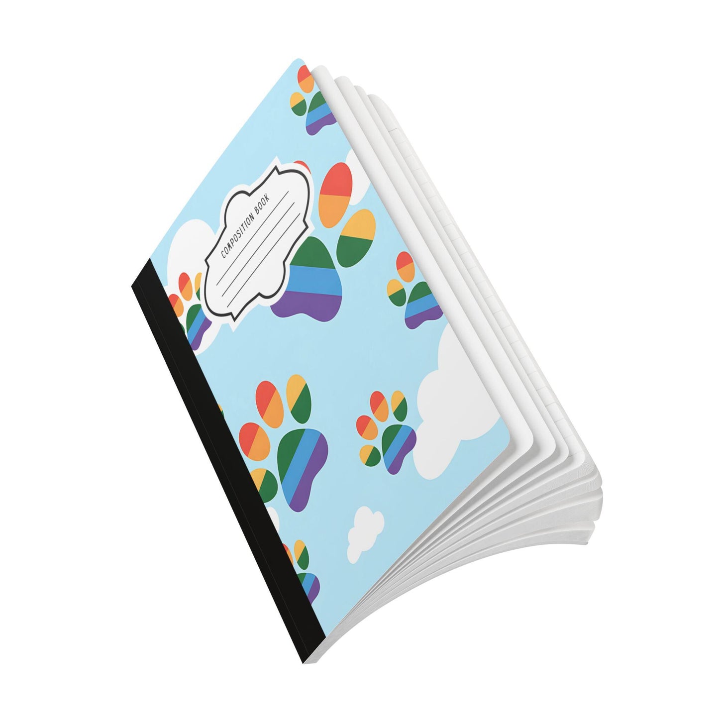 Rainbow Paw Print Notebook: Cloud Art Journal for Animal Lovers