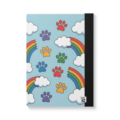 ColorFlow | Rainbow Paw Print and Clouds Composition Notebook Cute Pet Lover Journal Pride School Writing Gift
