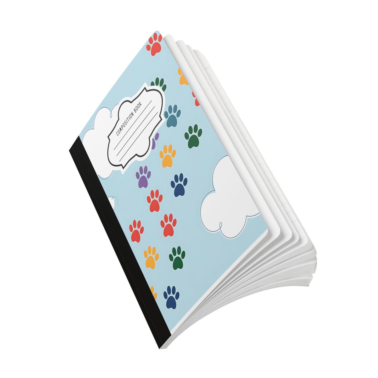 Rainbow Paw Print Composition Notebook: College Ruled or Mini