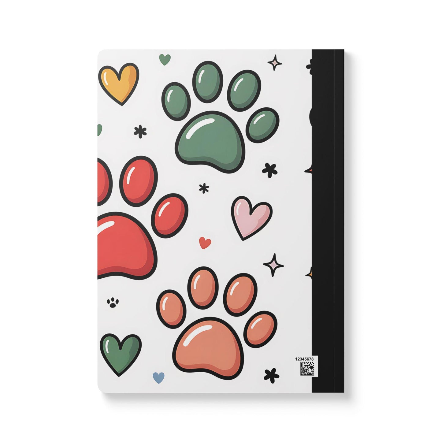 Paw Print Hearts Composition Notebook: College Ruled Journal
