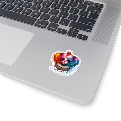 ColorFlow | Rainbow Clown Princess Sticker | Creepy Cute Circuscore Vinyl Decal | Gothic Kawaii Laptop Art