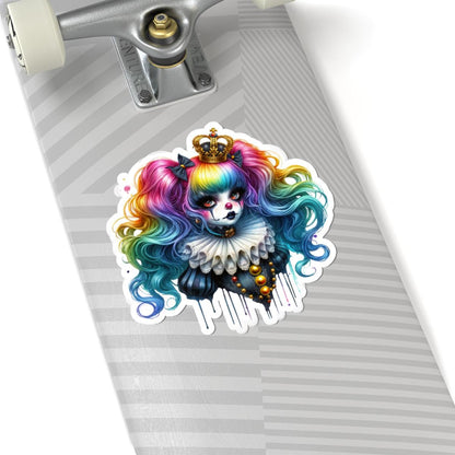 Royal Clowncore Girl Sticker: Gothic Circus Princess - Waterproof Vinyl