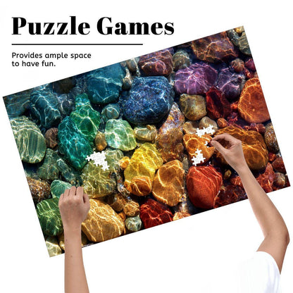 ColorFlow | Wooden Jigsaw Puzzle | Rainbow River Stones Art Wood Puzzle for Adults and Kids | Relaxing  Puzzle
