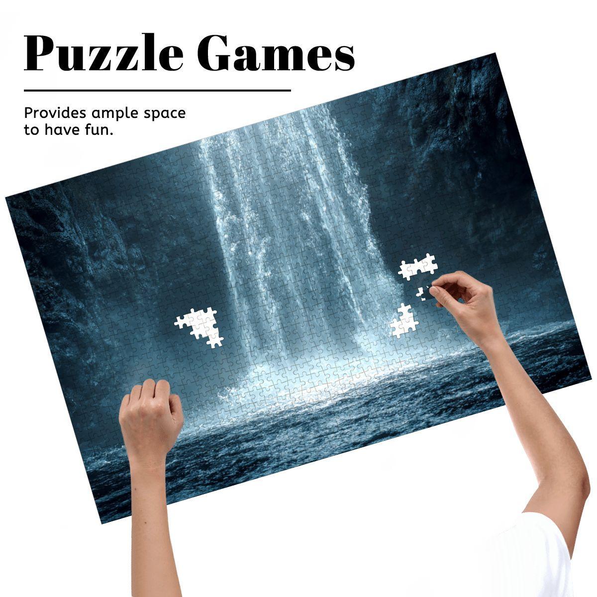 ColorFlow | Wooden Jigsaw Puzzle | Waterfall Serenity Art Wood Puzzle for Adults and Kids | Relaxing  Puzzle Gift