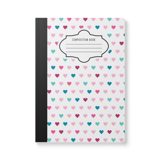 ColorFlow | Heart Pattern Composition Notebook for Journaling School Notes Writing and Gift Ideas