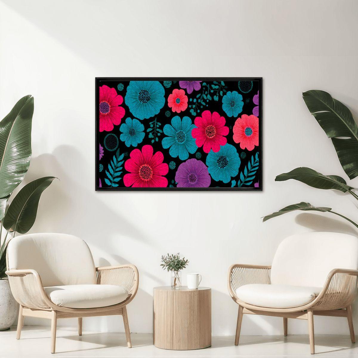 Retro Floral Wooden Jigsaw Puzzle | Vibrant Bloom Art Decor