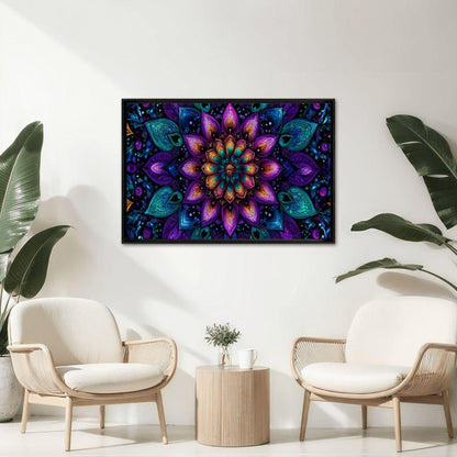 Stained Glass Mandala Wooden Jigsaw Puzzle: Boho Zen Decor