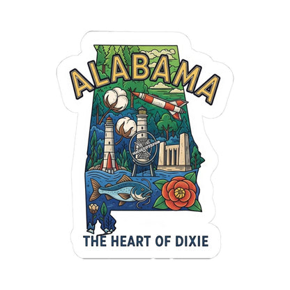 ColorFlow | Alabama Vinyl Sticker | Waterproof Durable State Decal | Made in USA | Cute Aesthetic | Laptop Water Bottle