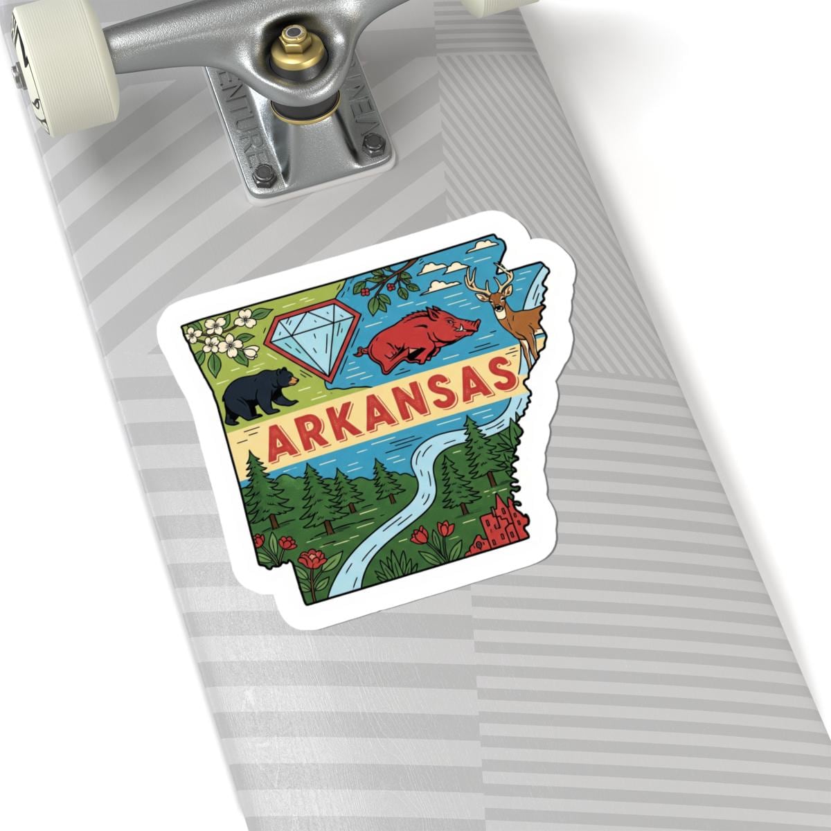 ColorFlow | Arkansas Vinyl Sticker | Waterproof Durable State Decal | Made in USA | Unique Art | Laptop Water Bottle
