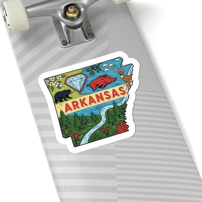 ColorFlow | Arkansas Vinyl Sticker | Waterproof Durable State Decal | Made in USA | Unique Art | Laptop Water Bottle
