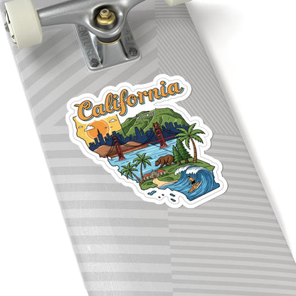 ColorFlow | California Vinyl Sticker | Waterproof Durable Decal | Golden State Art | Made in USA | Laptop Water Bottle