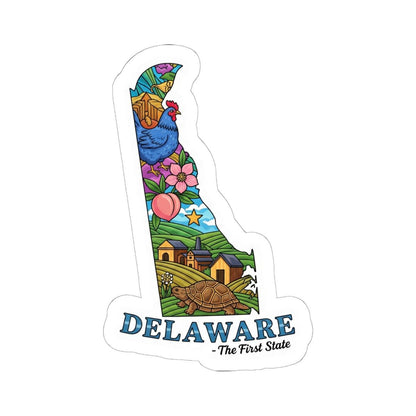 ColorFlow | Delaware Vinyl Sticker | The First State Decal | Waterproof Durable | Made in USA | Cute Art | Laptop Water Bottle