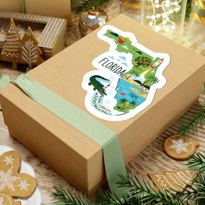 ColorFlow | Florida Vinyl Sticker | Durable Waterproof State Decal | Made in USA | Beach Art | Laptop Water Bottle