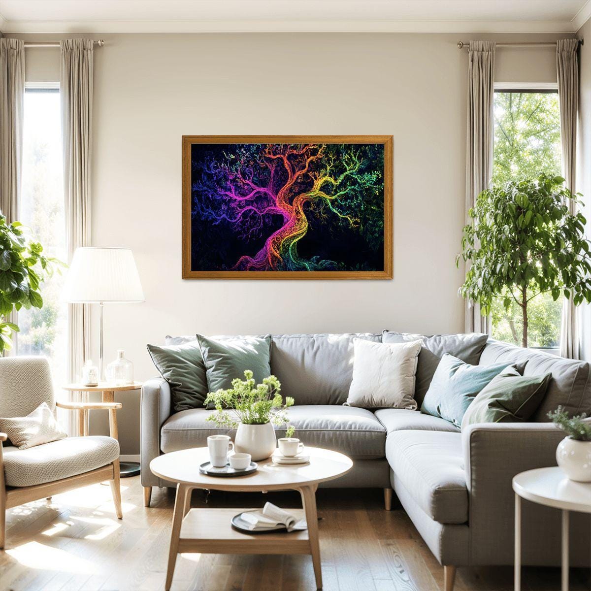 Rainbow Tree of Life Wooden Jigsaw Puzzle: Mystical Art