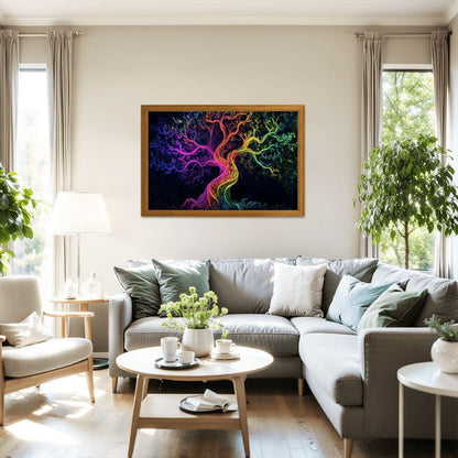 Rainbow Tree of Life Wooden Jigsaw Puzzle: Mystical Art