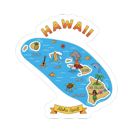 ColorFlow | Hawaii Vinyl Sticker | Aloha Spirit State Decal | Durable Waterproof | Made in USA | Cute Art | Beach