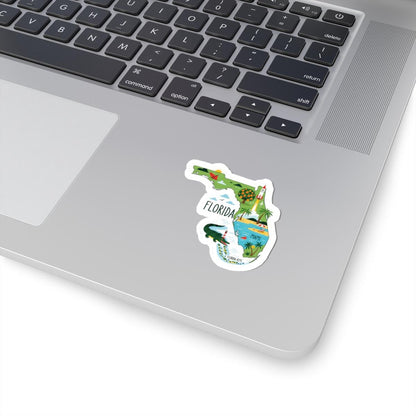 ColorFlow | Florida Vinyl Sticker | Durable Waterproof State Decal | Made in USA | Beach Art | Laptop Water Bottle