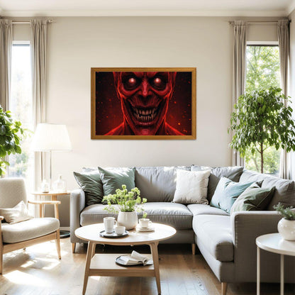 ColorFlow | Creepy Demon Puzzle in Fiery Horror Style | Scary Art Jigsaw for Adults | Haunted Gothic Wooden Jigsaw Puzzle