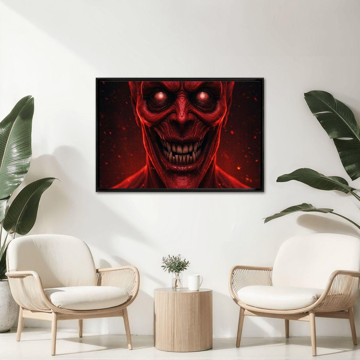 ColorFlow | Creepy Demon Puzzle in Fiery Horror Style | Scary Art Jigsaw for Adults | Haunted Gothic Wooden Jigsaw Puzzle