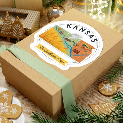 ColorFlow | Kansas Vinyl Sticker | Sunflower State Decal | Waterproof Durable | Made in USA | Wizard Oz Art | Laptop Water Bottle