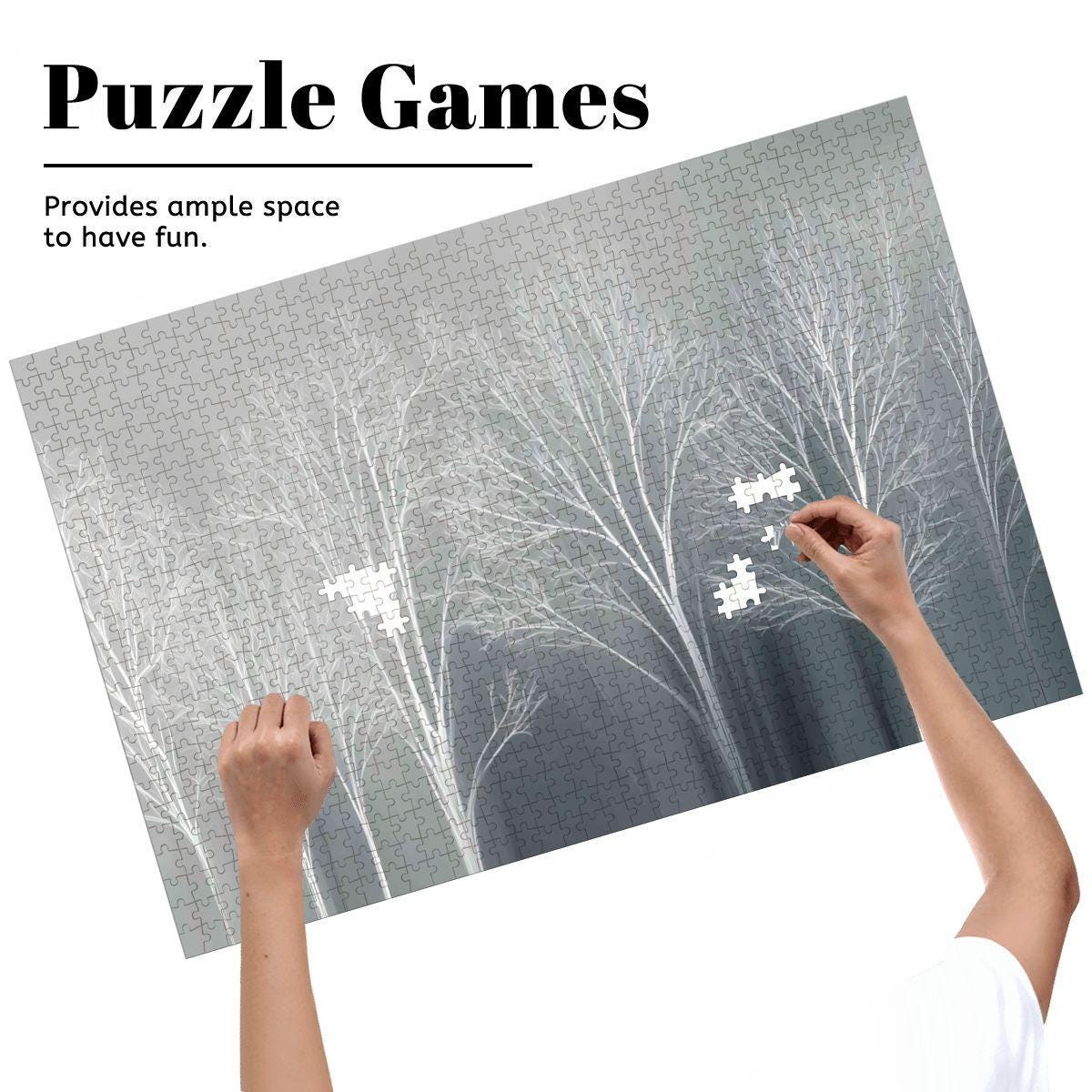 Winter Forest Jigsaw Puzzle: Monochrome Scandinavian Decor