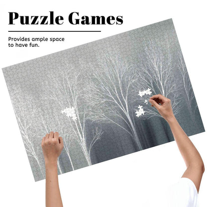 Winter Forest Jigsaw Puzzle: Monochrome Scandinavian Decor