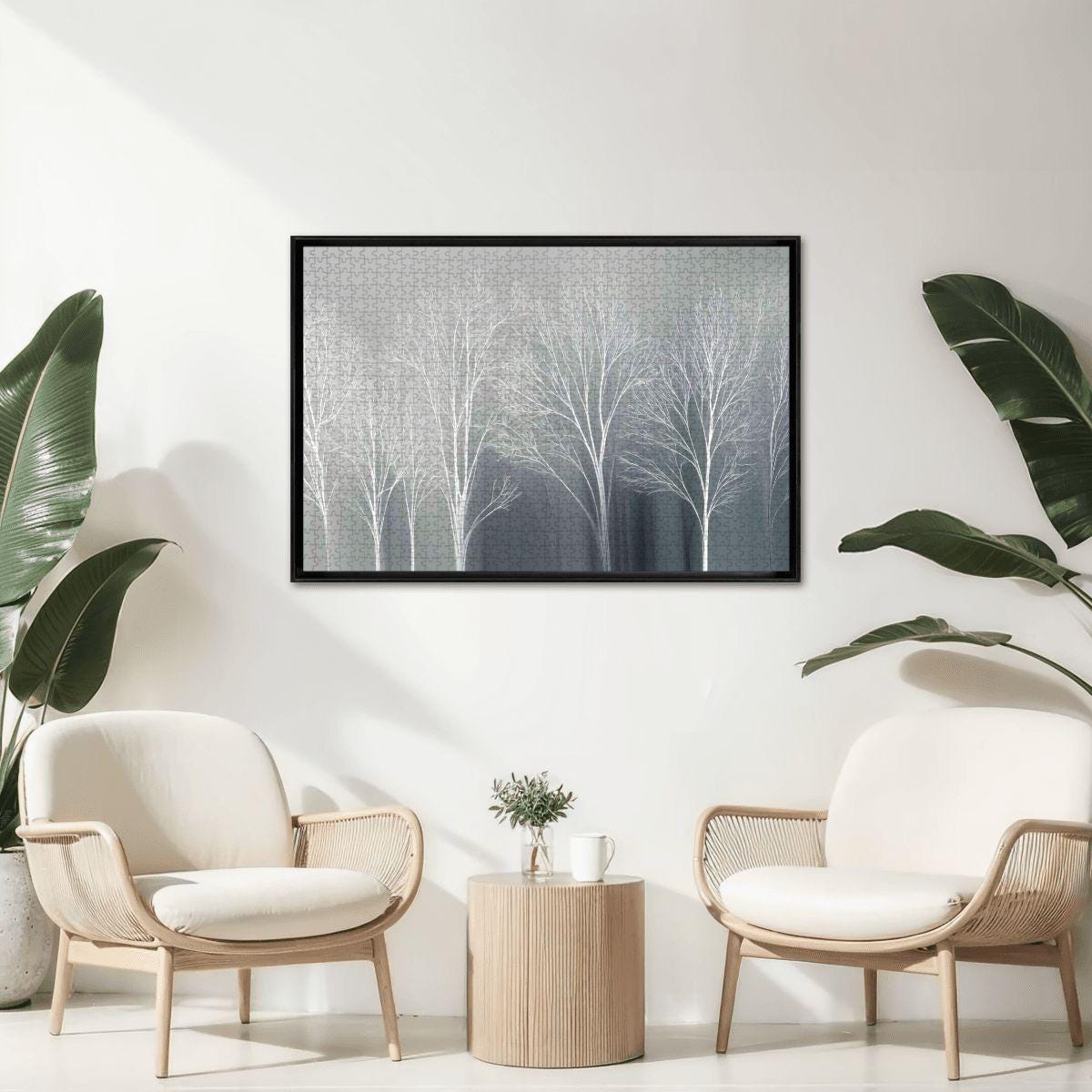 Winter Forest Jigsaw Puzzle: Monochrome Scandinavian Decor