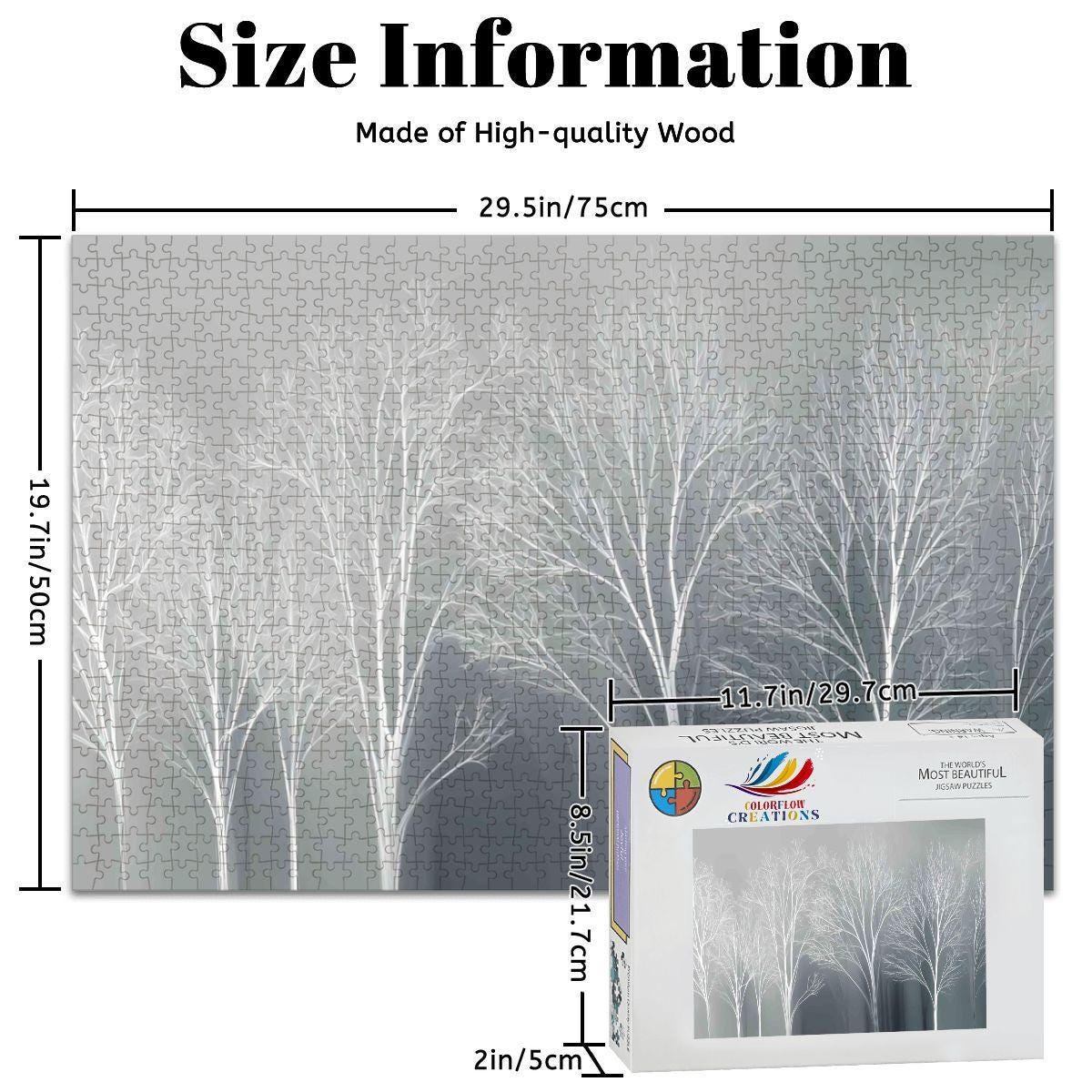 Winter Forest Jigsaw Puzzle: Monochrome Scandinavian Decor