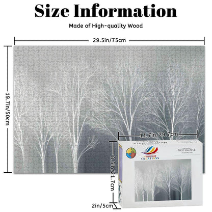 Winter Forest Jigsaw Puzzle: Monochrome Scandinavian Decor