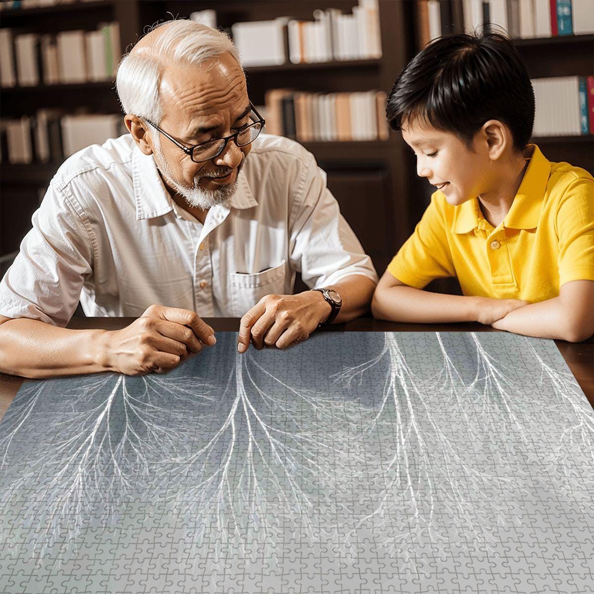 Winter Forest Jigsaw Puzzle: Monochrome Scandinavian Decor