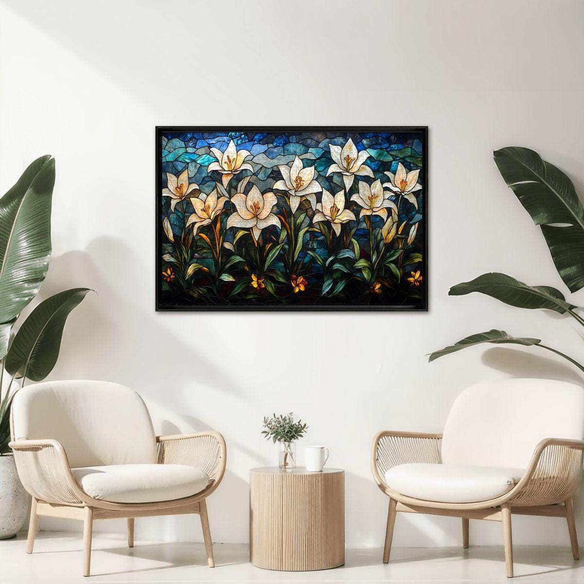 Stained Glass Lily Puzzle: Elegant Floral Jigsaw Puzzle