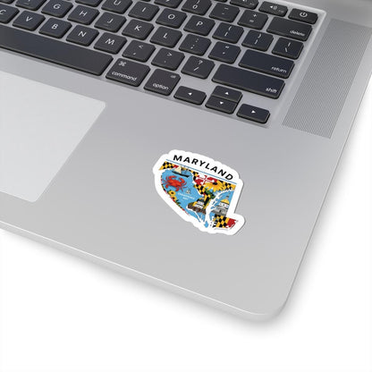 ColorFlow | Maryland Vinyl Sticker | Chesapeake Bay State Decal | Waterproof Durable | Made in USA | Crab Art | Laptop Water Bottle