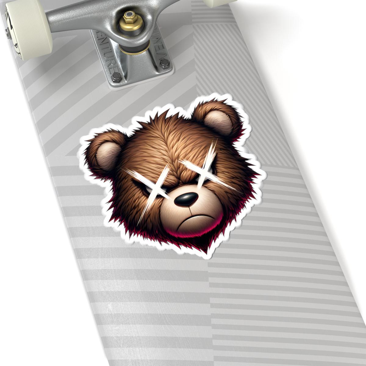 Angry Bear Vinyl Sticker: Gamer Streetwear Decal - Waterproof Glossy or Matte