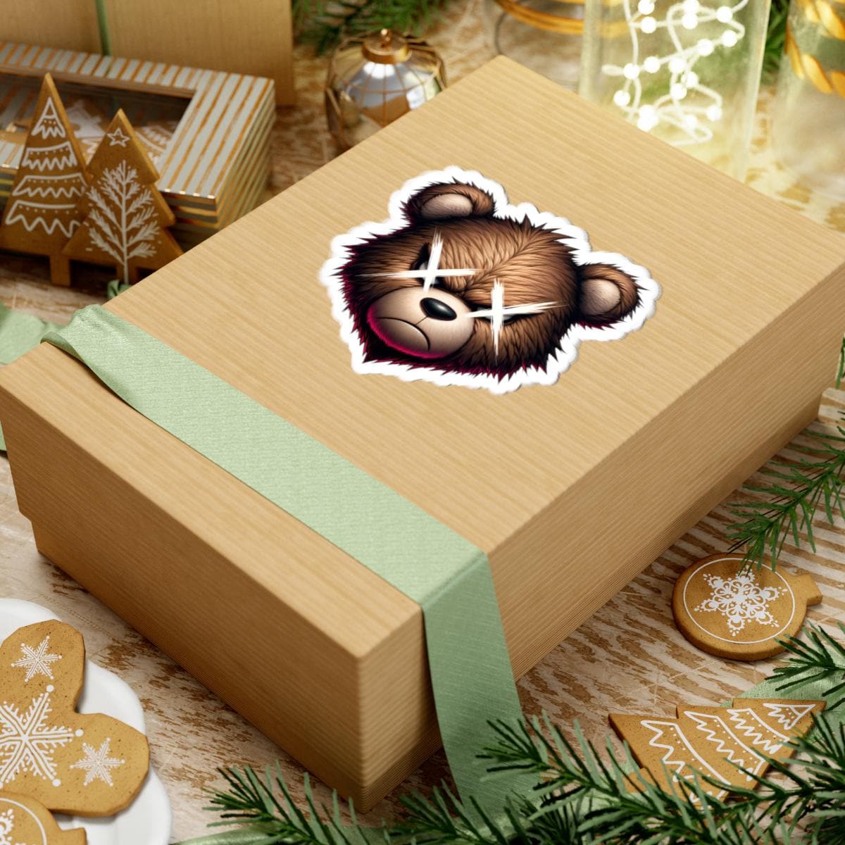 Angry Bear Vinyl Sticker: Gamer Streetwear Decal - Waterproof Glossy or Matte