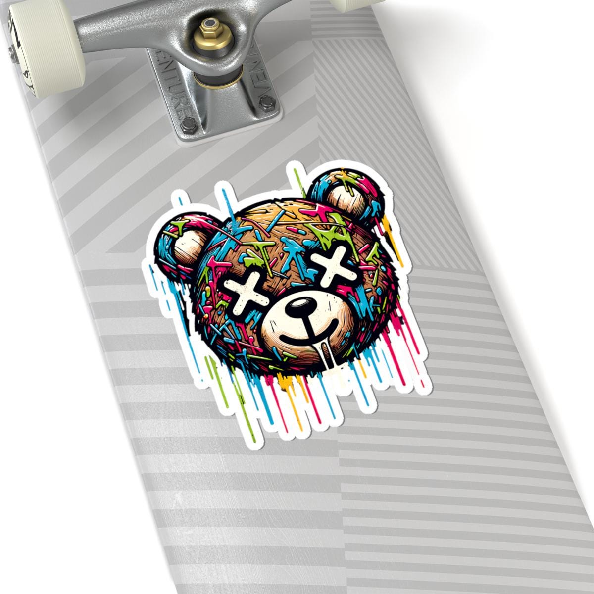 Graffiti Bear Vinyl Sticker: Waterproof Urban Street Art