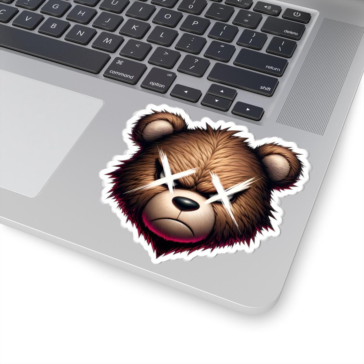 Angry Bear Vinyl Sticker: Gamer Streetwear Decal - Waterproof Glossy or Matte
