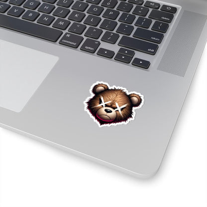 Angry Bear Vinyl Sticker: Gamer Streetwear Decal - Waterproof Glossy or Matte