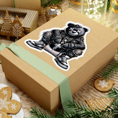 Gothic Punk Bear Vinyl Sticker: Waterproof Streetwear Decal