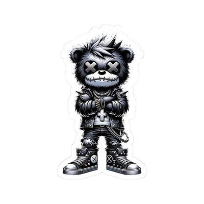 Cyber Gothic Bear Vinyl Sticker: Punk Streetwear, Gamer Decal