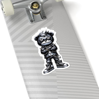 Cyber Gothic Bear Vinyl Sticker: Punk Streetwear, Gamer Decal