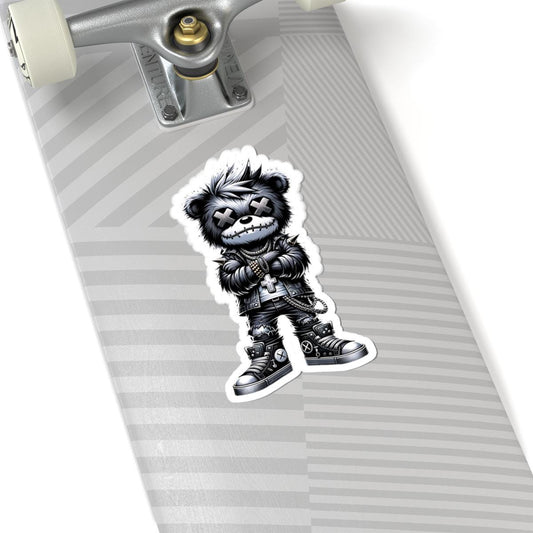 Cyber Gothic Bear Vinyl Sticker: Punk Streetwear, Gamer Decal