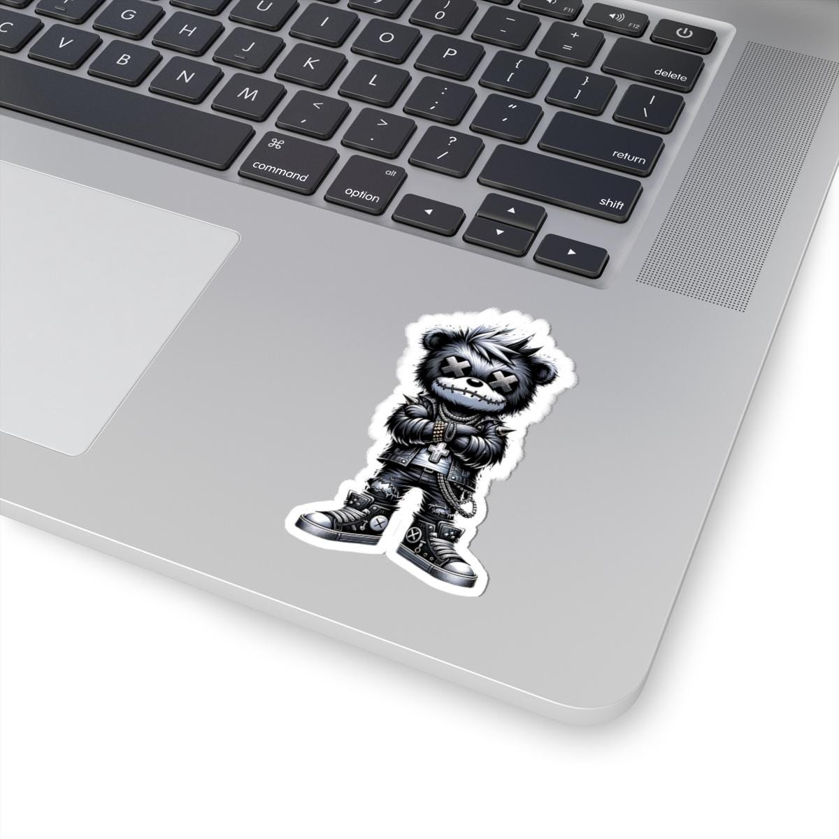 Cyber Gothic Bear Vinyl Sticker: Punk Streetwear, Gamer Decal