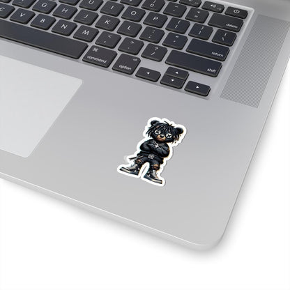 Streetwear Bear Vinyl Sticker: Urban Gothic Gamer Style