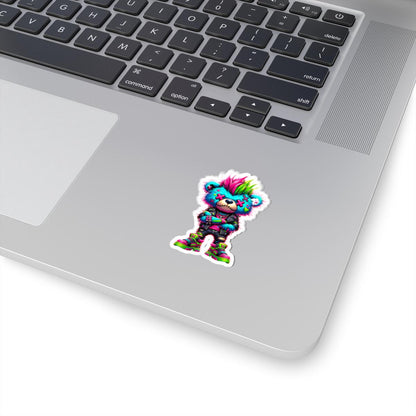 ColorFlow | Neon Punk Bear Vinyl Sticker | Graffiti Streetwear Gamer Sticker | Waterproof Glossy or Matte