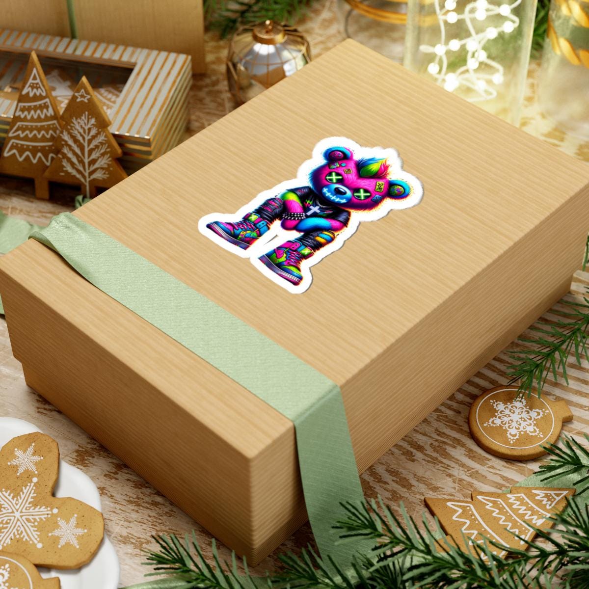 ColorFlow | Neon Rainbow Bear Vinyl Sticker | Graffiti Streetwear Gamer Sticker | Waterproof Glossy or Matte